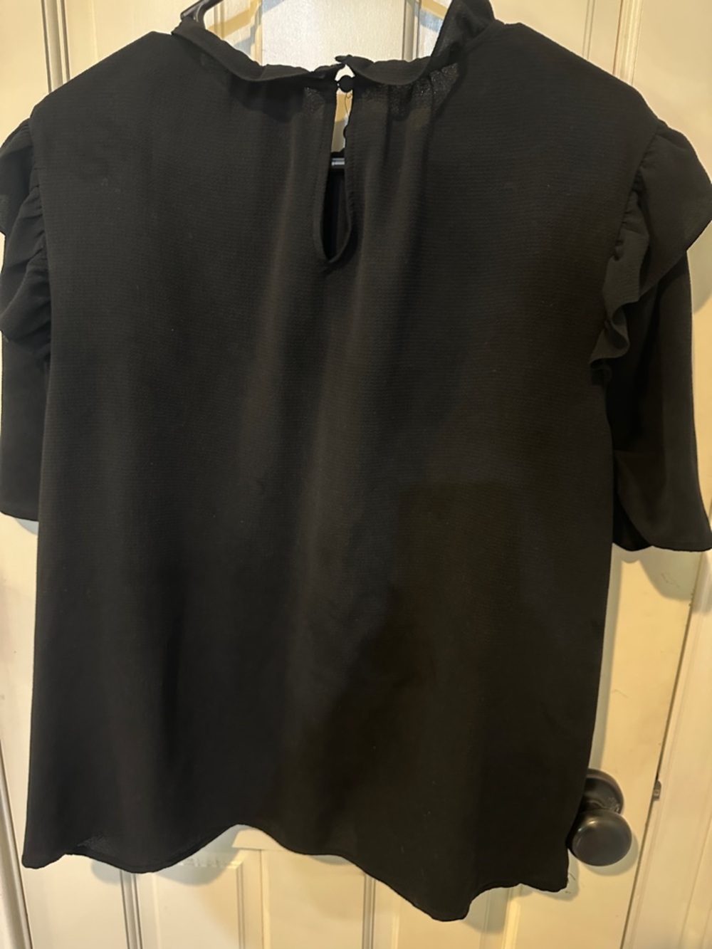 CeCe Black Ruffle Sleeve Blouse - Picture 3 of 3